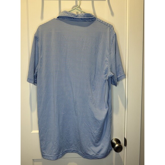Vineyard Vines Performance Polo Shirt Men Medium Blue White Striped Stretch Golf - Picture 4 of 6